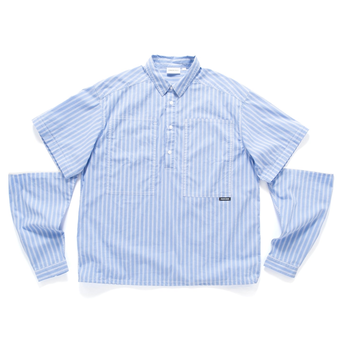 (ST528) 2 Ways Stripes Shirt