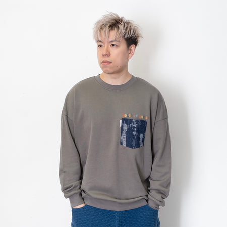 (SW413) Mock Neck Panel Sweater