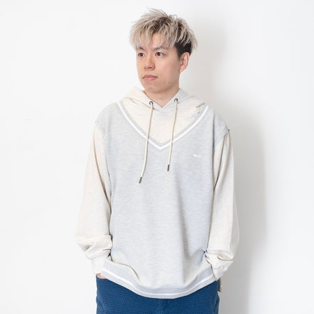 (SW406) Corduroy Patchwork Hooded Pullover