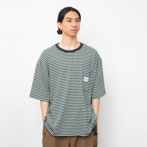 (TP1851) Double Collar Stripes Tee