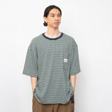 (TP1851) Double Collar Stripes Tee
