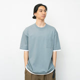 (ZT1861) Double Fake Layer Pocket Tee