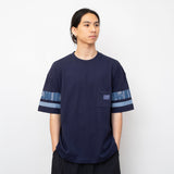 (ZT1864) 手袖拼布口袋Tee