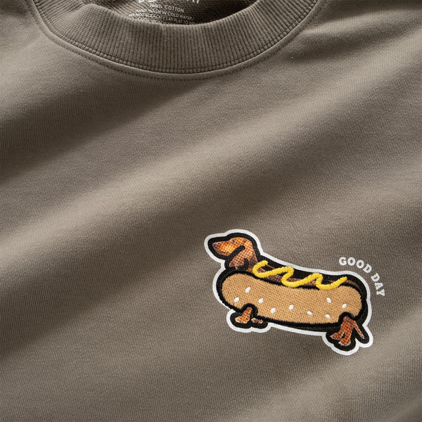 (ZW455) Hot Doxie Graphic Embroidery Sweater