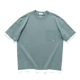 (ZT1861) Double Fake Layer Pocket Tee