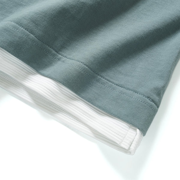 (ZT1861) Double Fake Layer Pocket Tee
