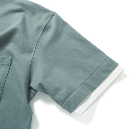 (ZT1861) Double Fake Layer Pocket Tee