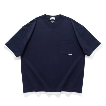 (ZT1861) Double Fake Layer Pocket Tee