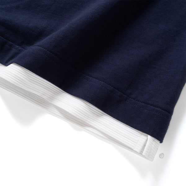 (ZT1861) Double Fake Layer Pocket Tee