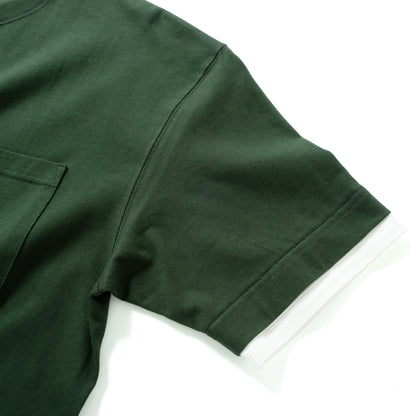 (ZT1861) Double Fake Layer Pocket Tee