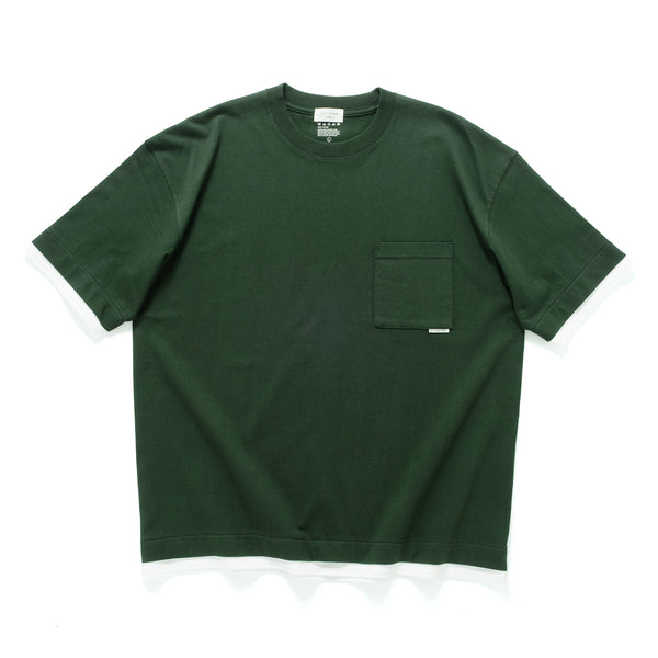 (ZT1861) Double Fake Layer Pocket Tee