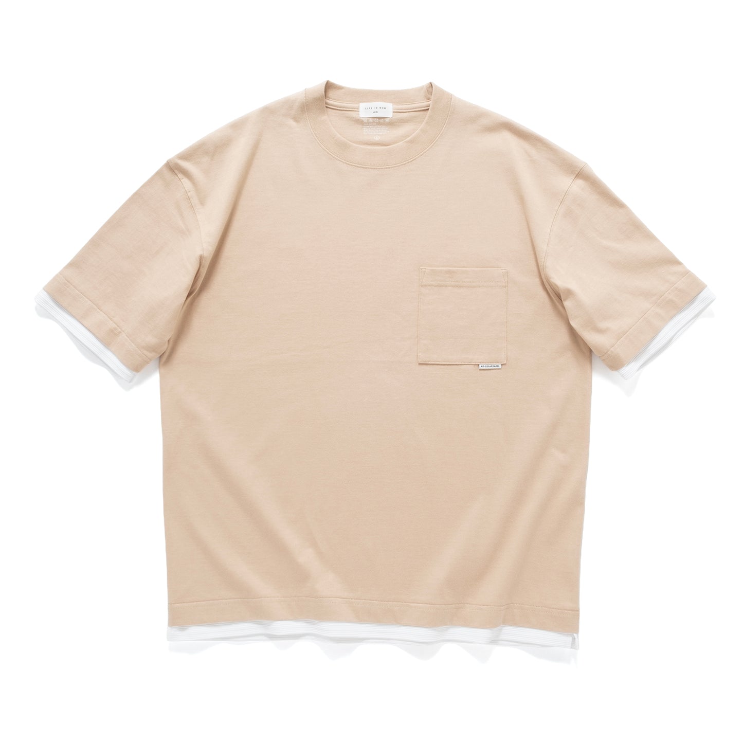 (ZT1861) Double Fake Layer Pocket Tee