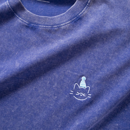 (EX700) Cheerful Cats Embroidery Graphic Tee