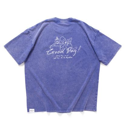 (EX700) Cheerful Cats Embroidery Graphic Tee