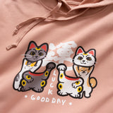 (ZW464) Lucky Animals Graphic Hoodie