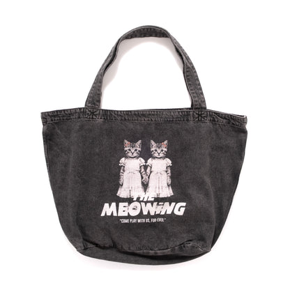(ZB579) The Meowing Cats Washed Tote Bag