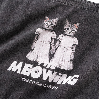 (ZB579) The Meowing Cats Washed Tote Bag
