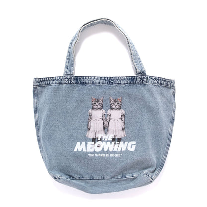 (ZB579) The Meowing Cats Washed Tote Bag