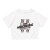 (ZT1890) The Meowing Cats Graphic Cropped Tee