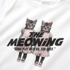 (ZT1890) The Meowing Cats Graphic Cropped Tee