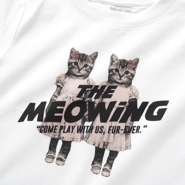(ZT1890) The Meowing Cats Graphic Cropped Tee