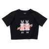 (ZT1890) The Meowing Cats Graphic Cropped Tee