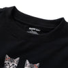 (ZT1890) The Meowing Cats Graphic Cropped Tee