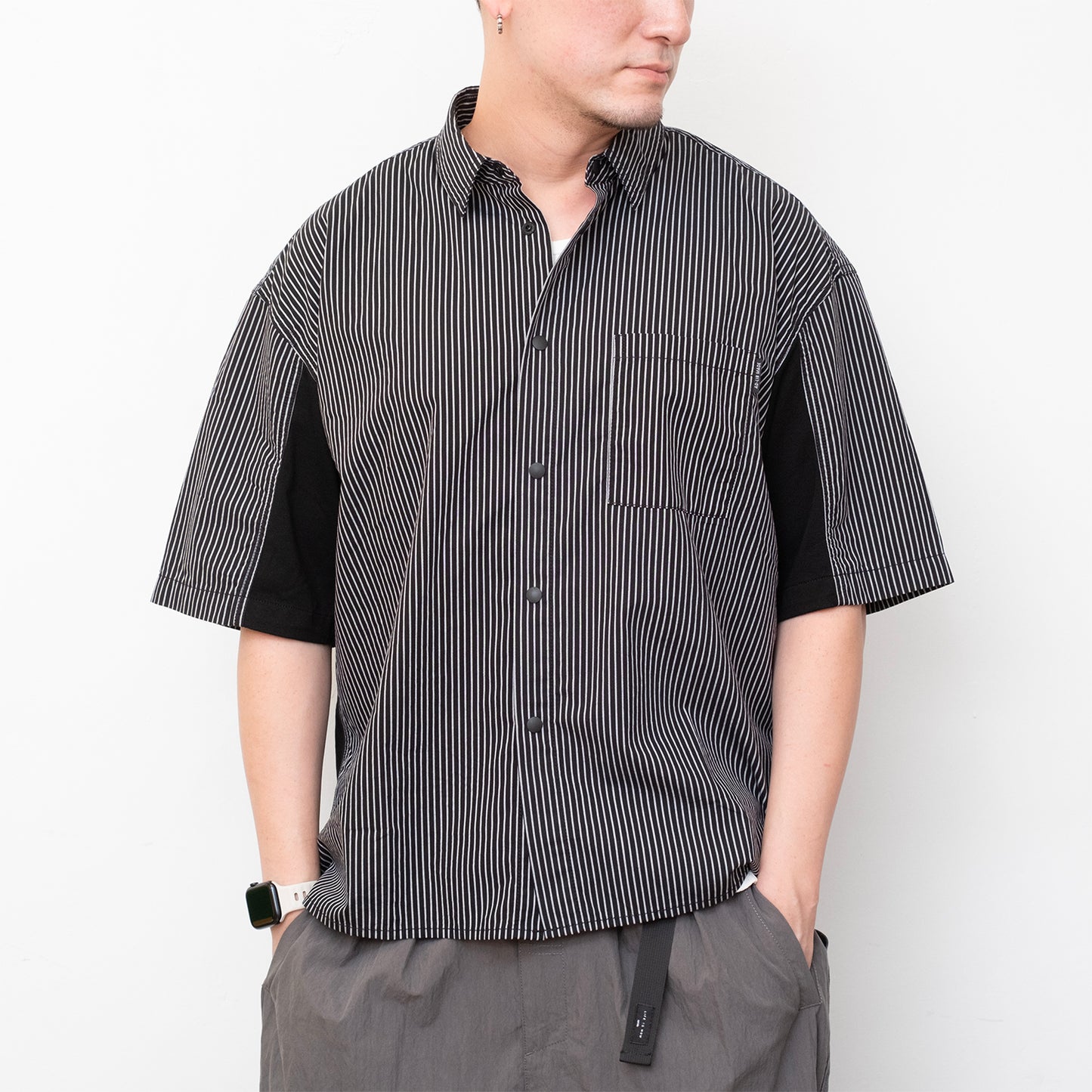 (ST452) Contrast Stripes Shirt