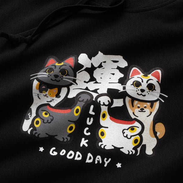 (ZW464) Lucky Animals Graphic Hoodie