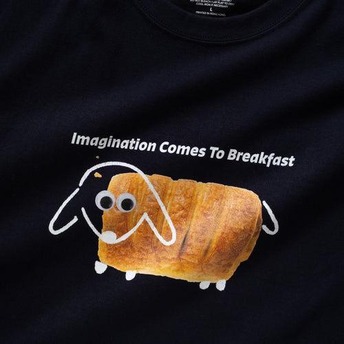 (ZT1148) Imagination Comes To Breakfast Dog Graphic Tee