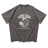 (ZT1648) Work Hard Graphic Washed Tee