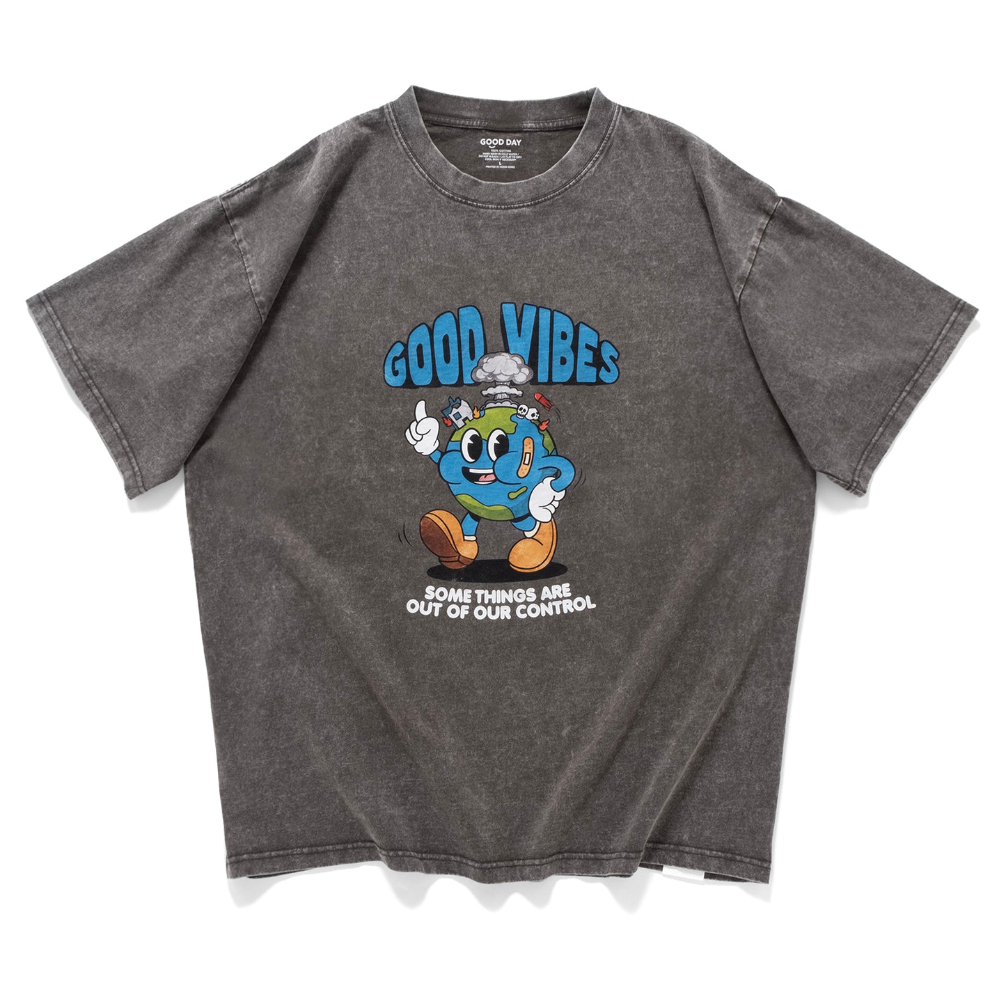 (ZT1628) Good Vibes 復古圖案 Tee