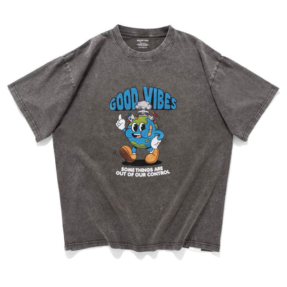 (ZT1628) Good Vibes 復古圖案 Tee