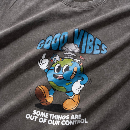 (ZT1628) Good Vibes 復古圖案 Tee
