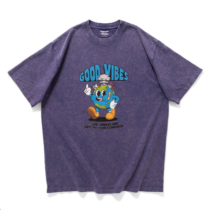 (ZT1628) Good Vibes 復古圖案 Tee