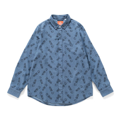 (EX571) Allover Print Denim Shirt