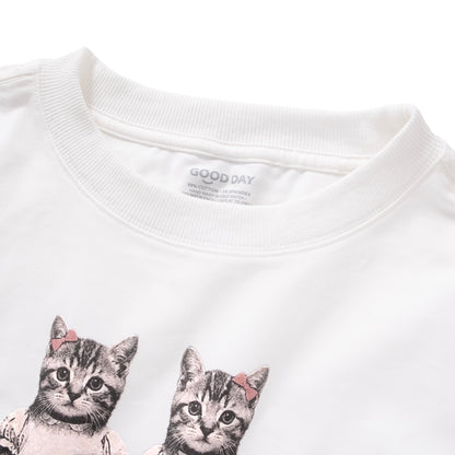 (ZT1890) The Meowing Cats 圖案女裝短 Tee