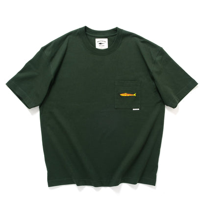 (ZT1849) Fish Embroidery Pocket Tee