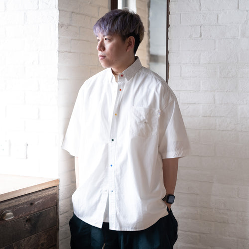 (YS287) Color Button Short Sleeve Shirt