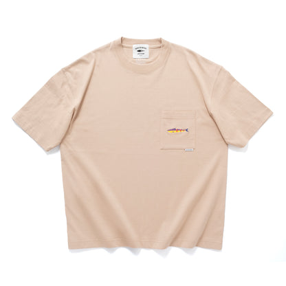 (ZT1849) Fish Embroidery Pocket Tee