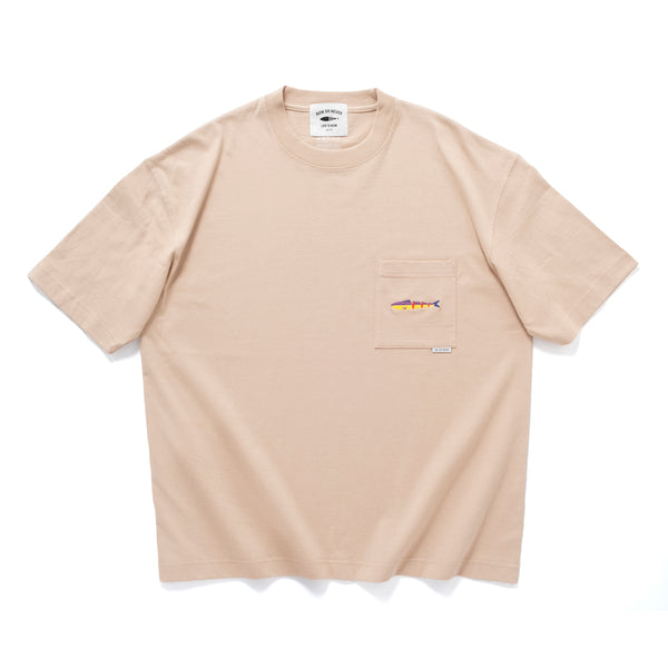 (ZT1849) 魚仔繡花口袋Tee