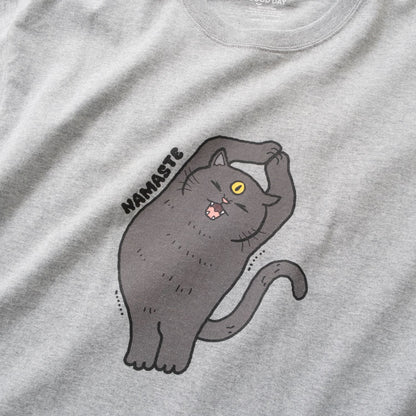 (ZT1892) Namaste Cat 2 Graphic Tee