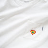 (ZT1165) Colorful Heart Embroidery Pocket Tee
