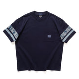 (ZT1864) 手袖拼布口袋Tee
