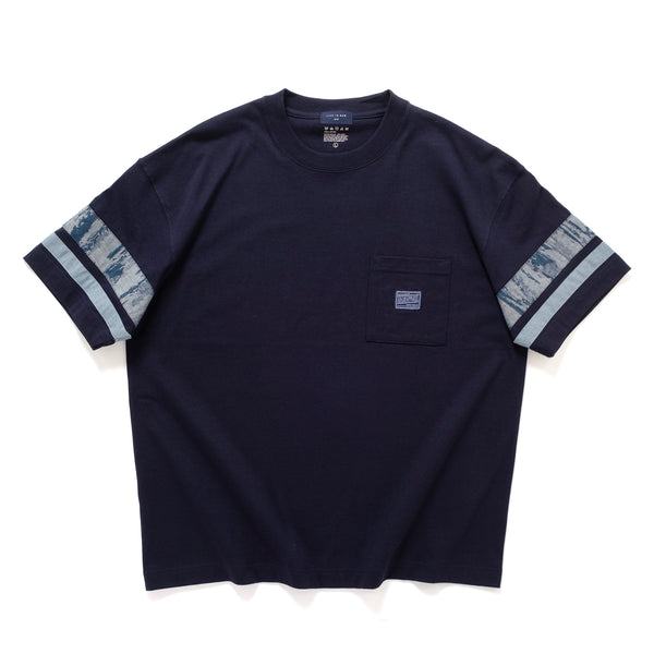 (ZT1864) 手袖拼布口袋Tee