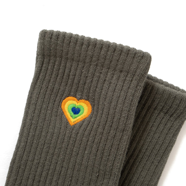 (ZA085) Colorful Heart Embroidery Socks