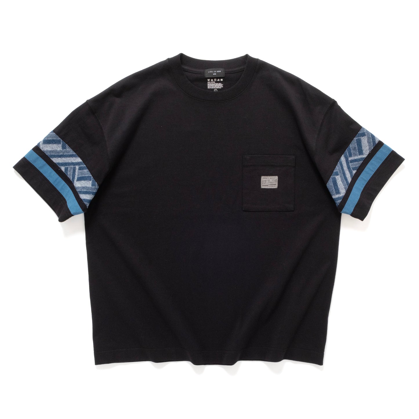 (ZT1864) Patch Sleeve Panel Pocket Tee