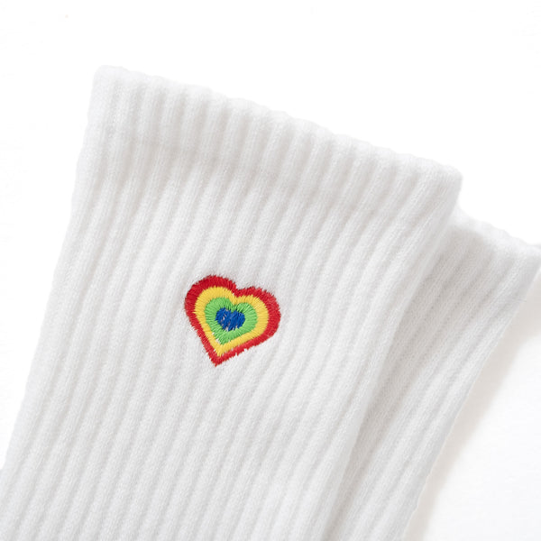(ZA085) Colorful Heart Embroidery Socks