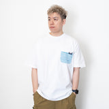 (ZT1389) Otter Graphic Embroidery Pocket Tee