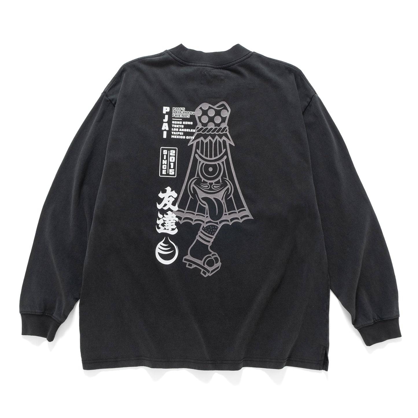 (EX614) 傘鬼圖案洗水長袖 Tee